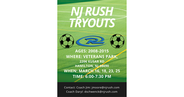 NJ Rush Tryouts Announced